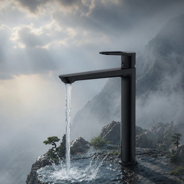 MERON HIGH BASIN MIXER MATT BLACK